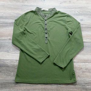 Juishden Mens Long Sleeve Shirt 2XL Relaxed Casual Stretch Athletic Olive Green